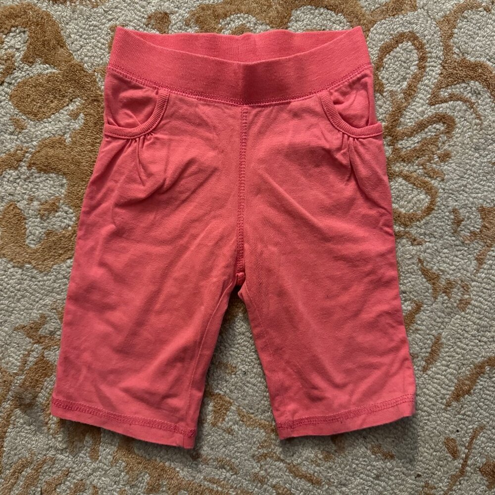 EUC Old Navy Coral Capri Baby Pants Sz 18-24 mos